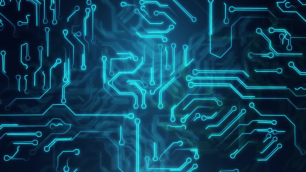 Abstract Blue Electronic Circuits - Stock Motion Graphics | Motion Array