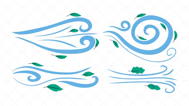 4 Wind Stickers - Graphics 