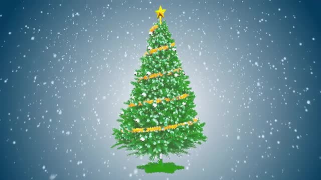 Rotation Christmas tree with ornaments: Stock Motion Graphics