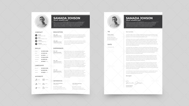 Resume And Cover Letter Template - Graphics | Motion Array