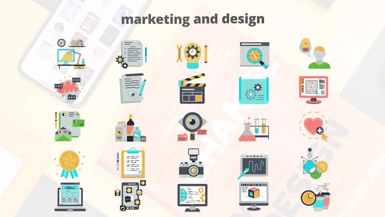 Marketing And Design – Flat Animation Icons: After Effects Templates