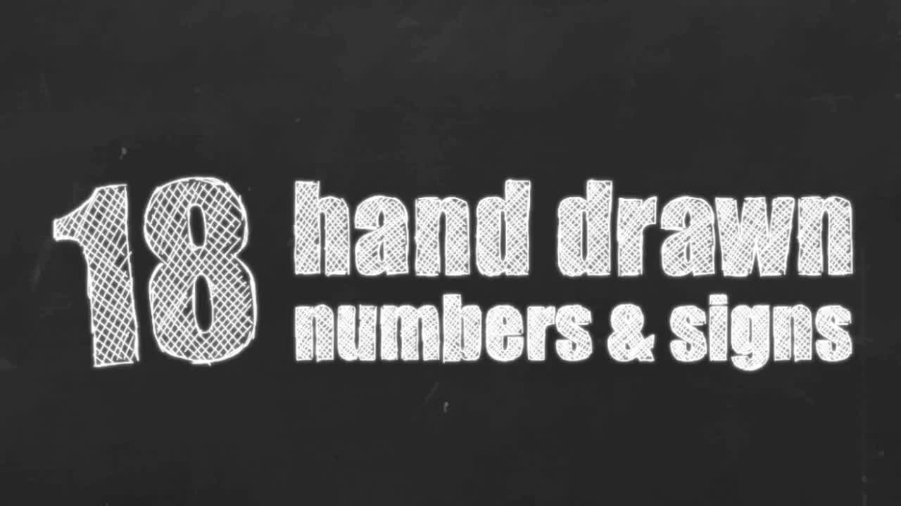 Handdrawn Chalk Numbers And Signs Stock Motion Graphics Motion Array