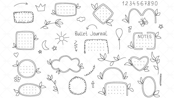 Leaf Doodles Bullet Journal Sticker Pack