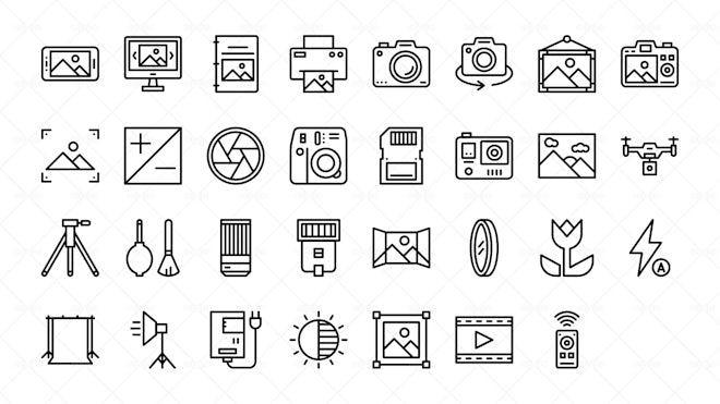 Photography Icons - Graphics | Motion Array