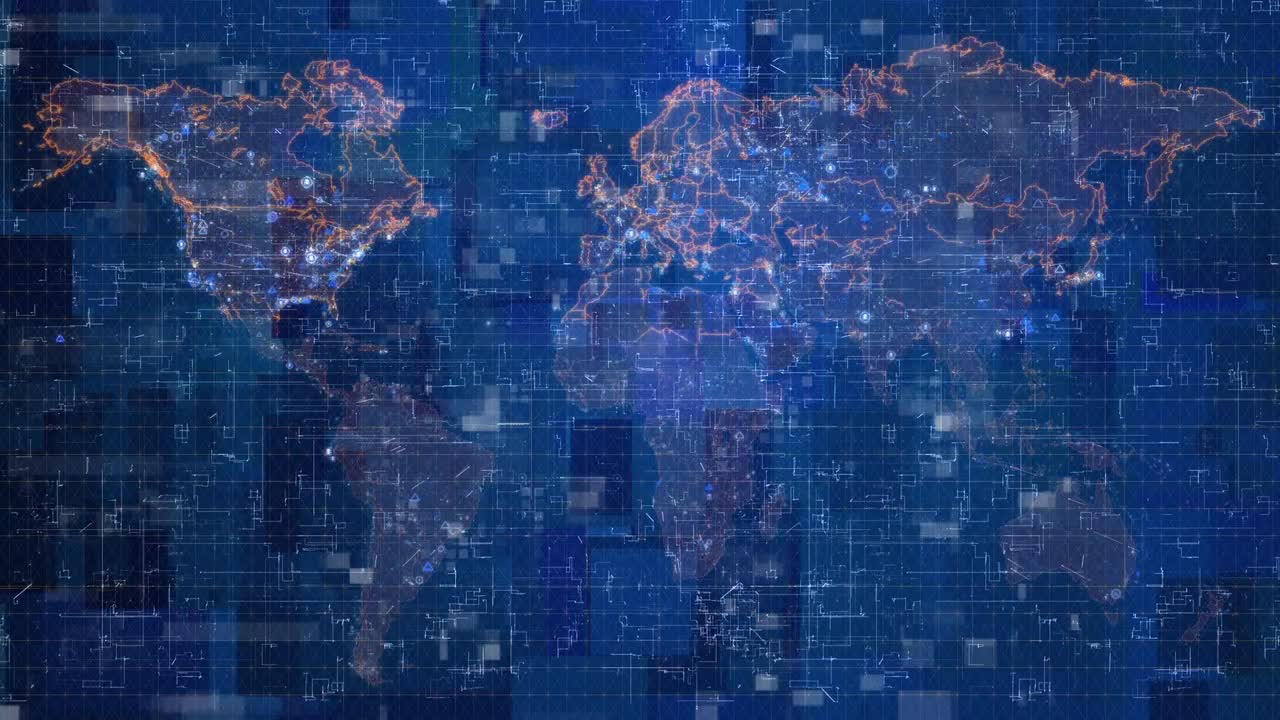 Map Of Electronic Modern World Stock Motion Graphics Motion Array