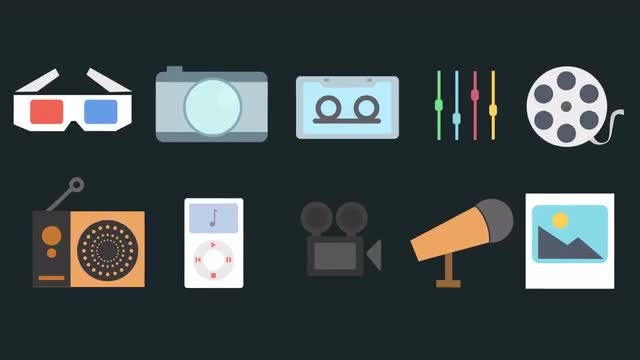Multimedia Icons Pack: Stock Motion Graphics