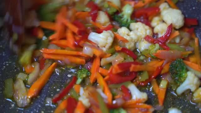 Cooking Veggies: Stock Video
