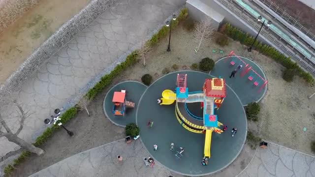 Aerial View Of Playground: Stock Video