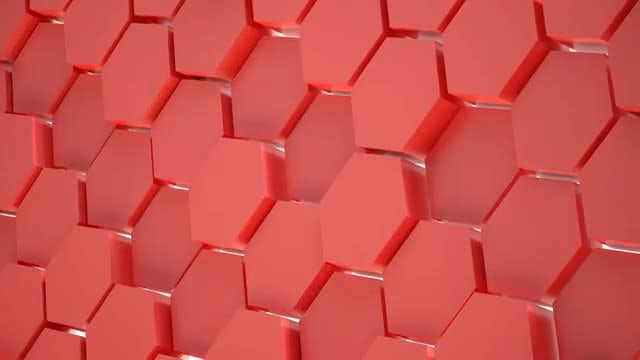 Red Hexagon Wall Animation: Stock Motion Graphics