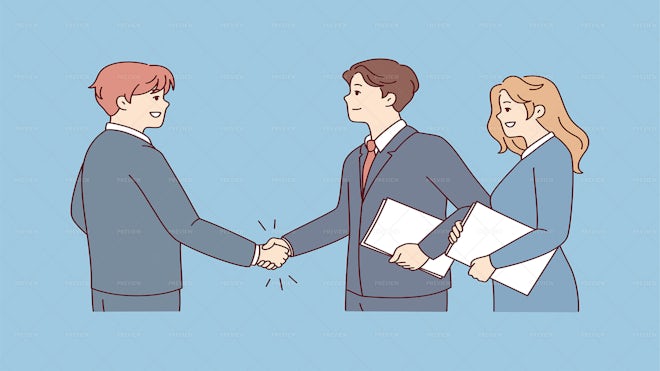 Businesspeople Shaking Hands - Graphics | Motion Array