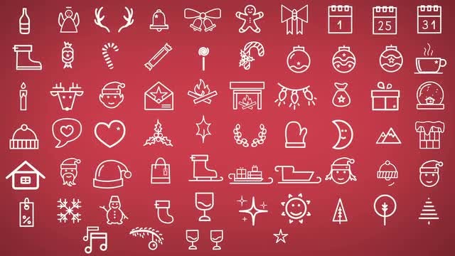 Minimal Christmas Icons: Stock Motion Graphics