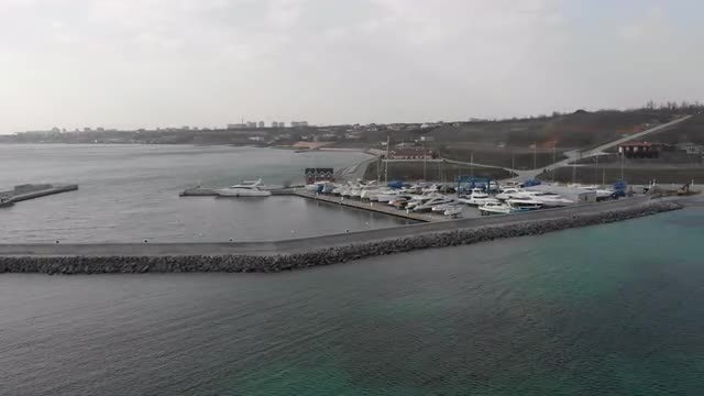 Aerial View Of Yacht Club: Stock Video