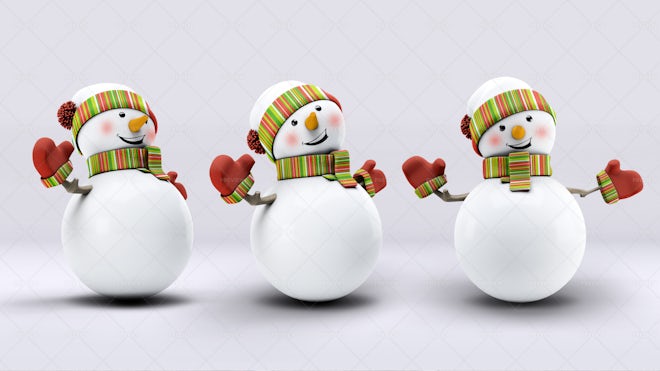 3 Snowmen Illustrations - Graphics | Motion Array