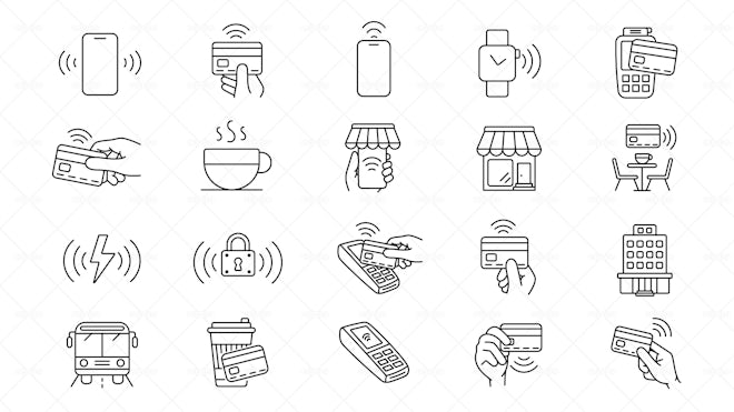 Contactless Payment Icons - Graphics | Motion Array