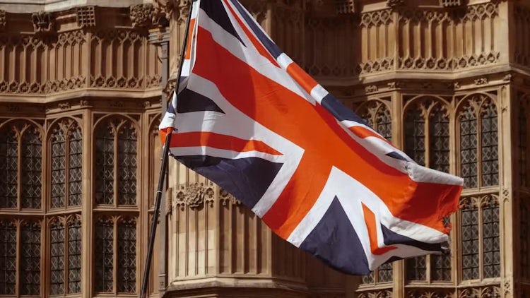 UK Flag In Westminster: Stock Video