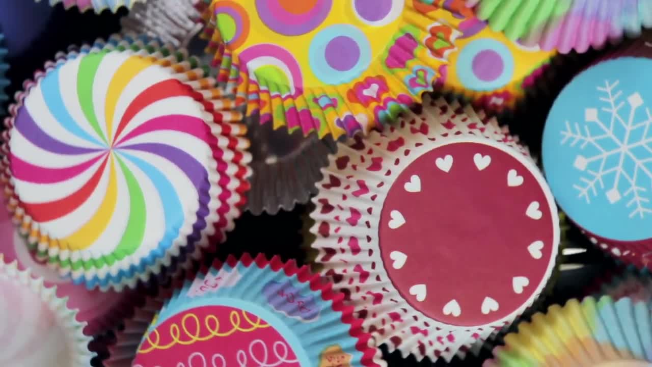 Decorative Cupcake Holders Stock Video Motion Array