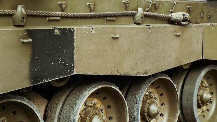 Close-Up Of A War Tank: Stock Video