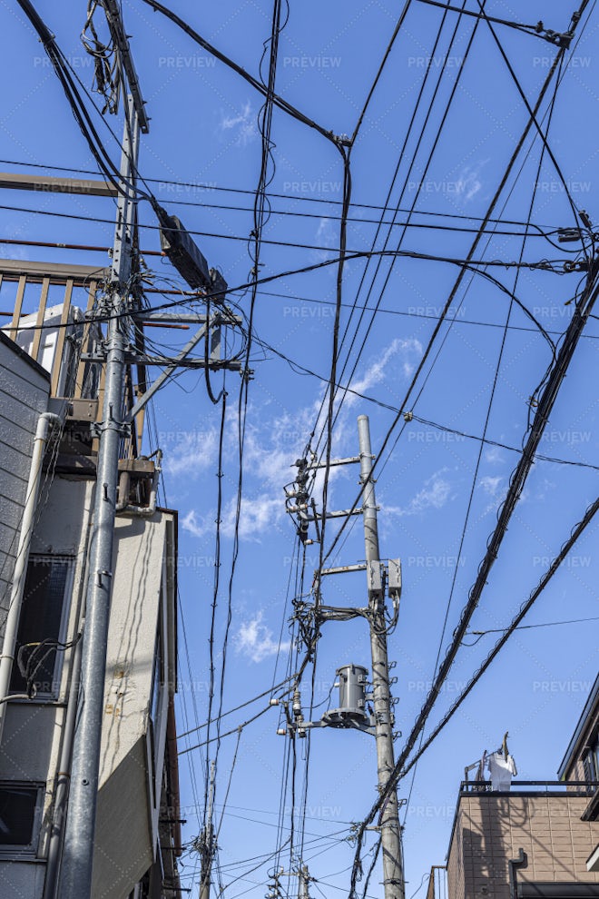 Electric Cables In Tokyo - Stock Photos | Motion Array