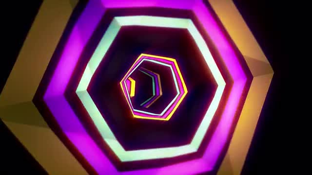 Intense Hexa VJ Tunnel Background: Stock Motion Graphics