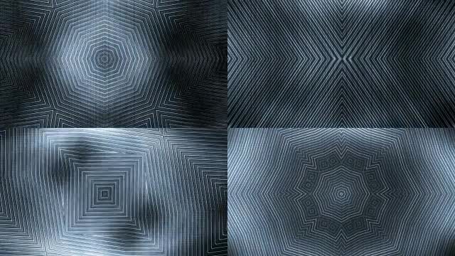 Black-White Kaleidoscope Lines Package: Stock Motion Graphics