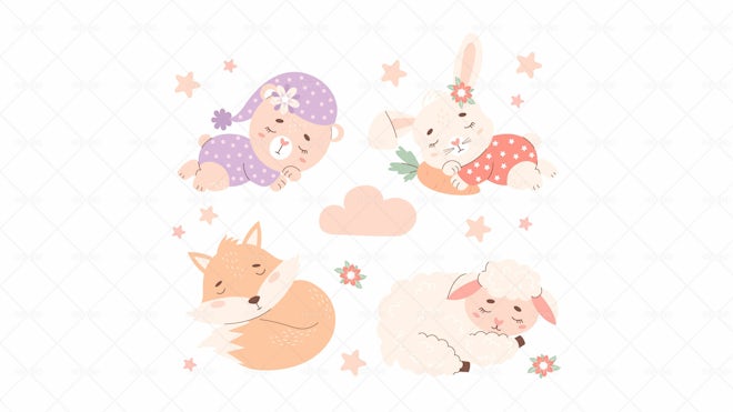 Sleeping Bunny - Cute Baby Animals