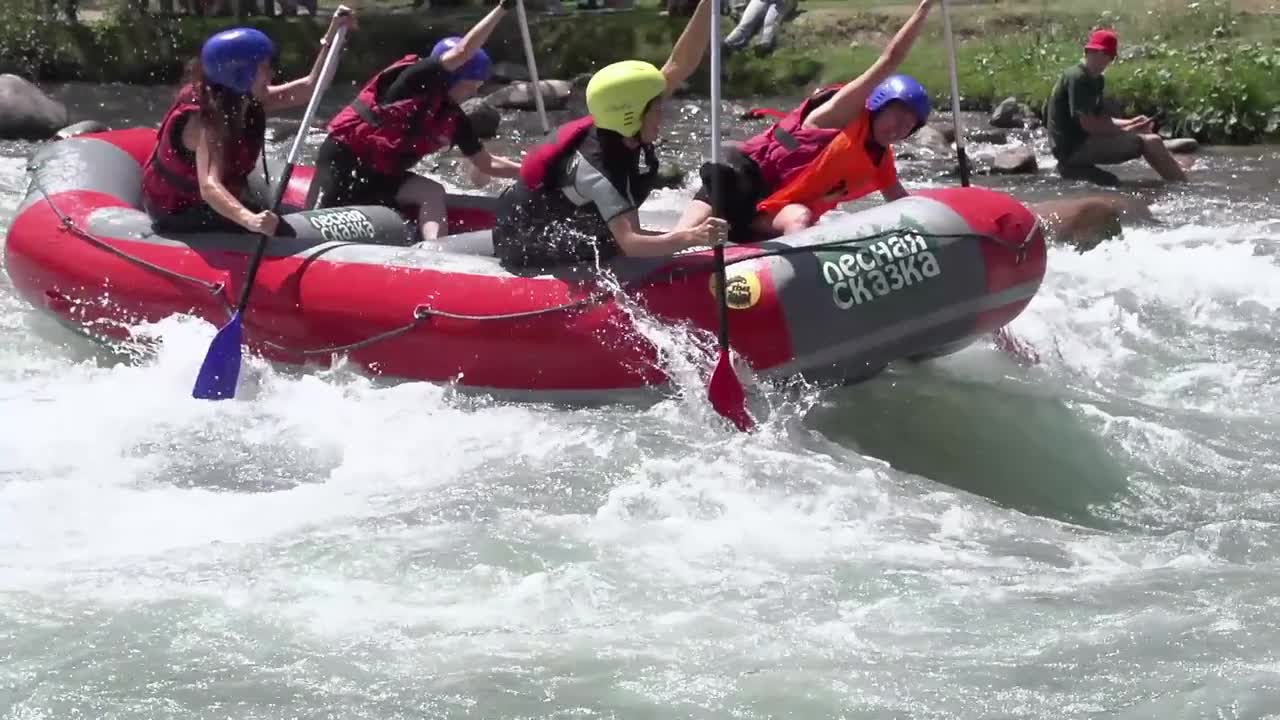 Rowing The Rapids Stock Video Motion Array