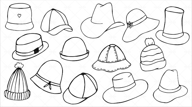 14 Hat Doodles - Graphics 