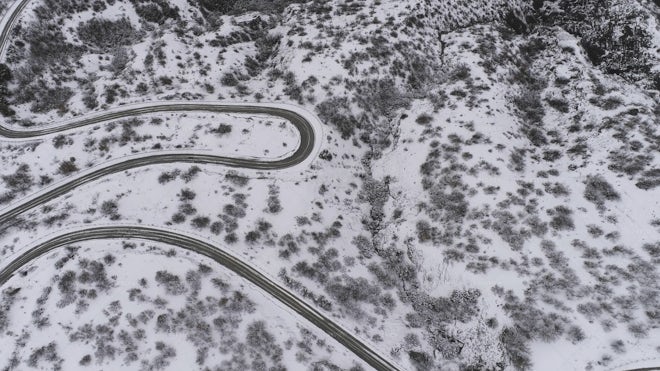 Top View Of Snowy Mountain - Stock Photos | Motion Array