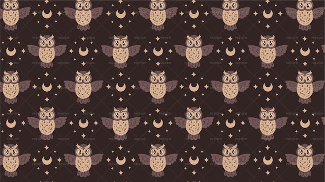 Night Owl Seamless Pattern - Graphics | Motion Array