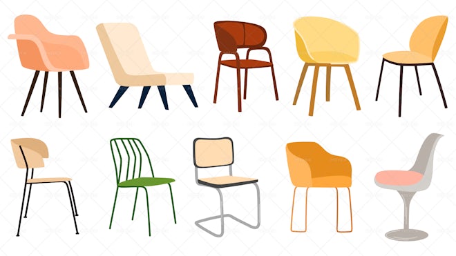 21 Chairs And Armchairs Stickers - Graphics 