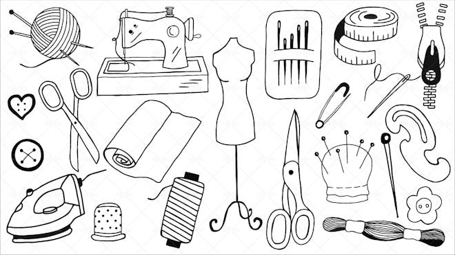 21 Sewing Doodles - Graphics | Motion Array