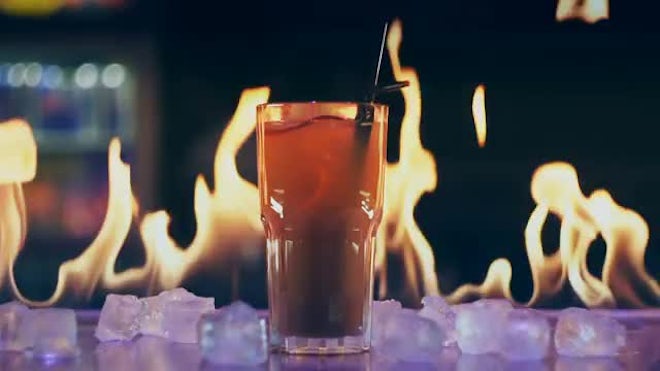 Cocktail On Fire - Stock Video | Motion Array