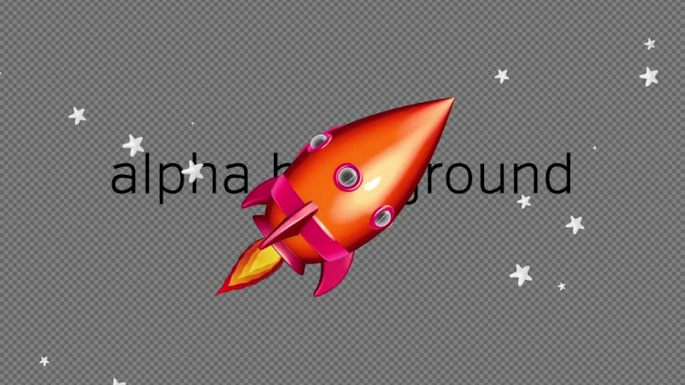 Cartoon Space Rocket 02: Stock Motion Graphics