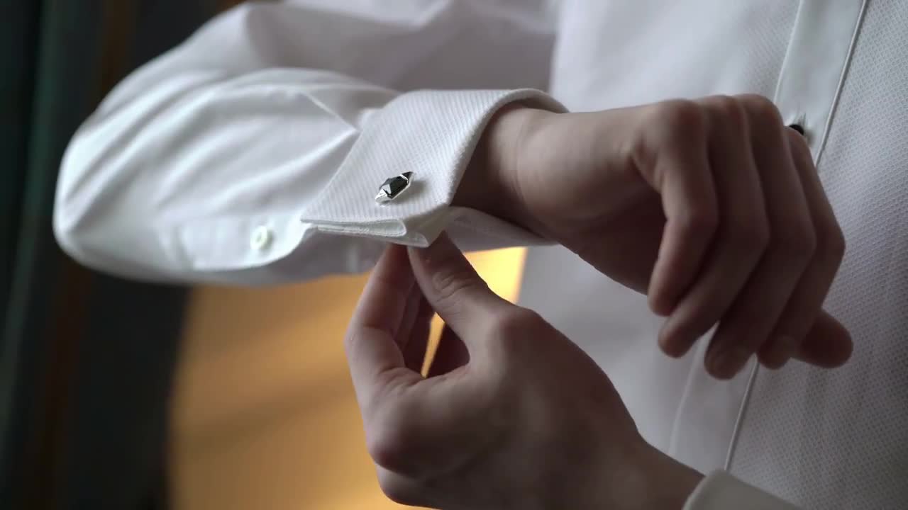 Wearing Cufflinks Stock Video Motion Array