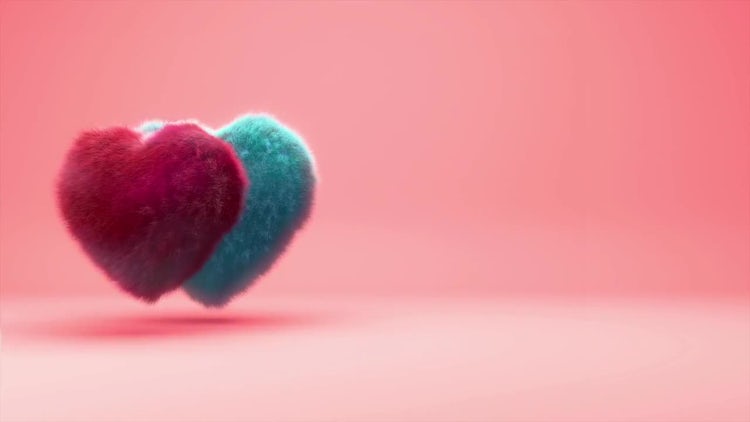 Hairy Hearts Background Animation: Stock Motion Graphics