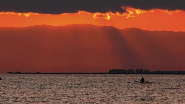 Man Riding Canoe: Stock Video