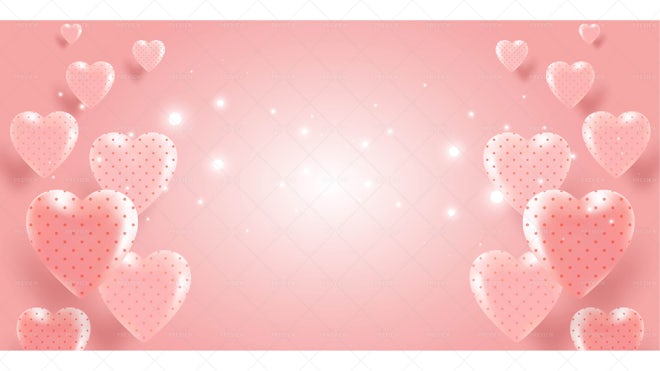 Valentines Day Pink Hearts Banner - Graphics | Motion Array