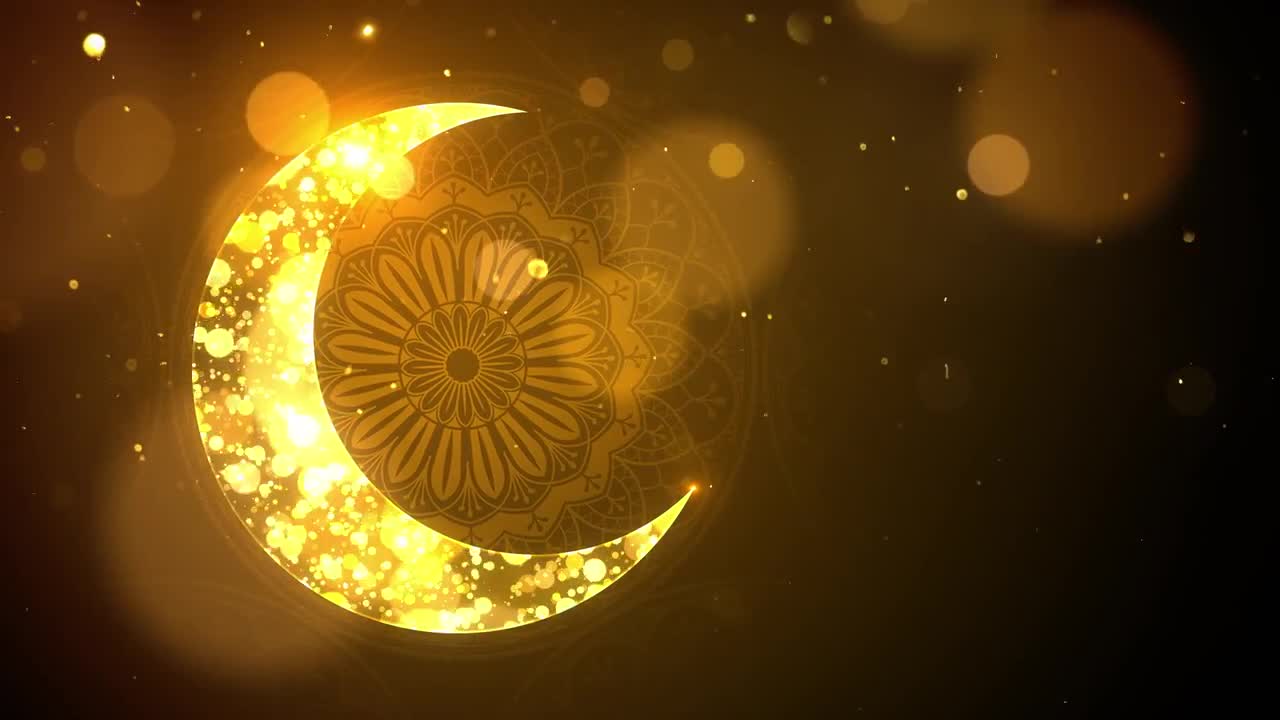 Gold Crescent Ramadan Moon Stock Motion Graphics Motion Array