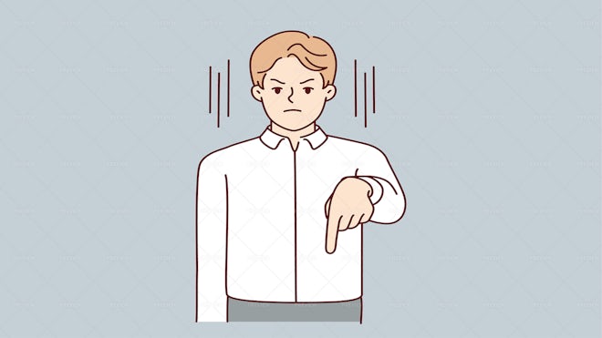 Businessman Pointing His Finger Down - Graphics | Motion Array