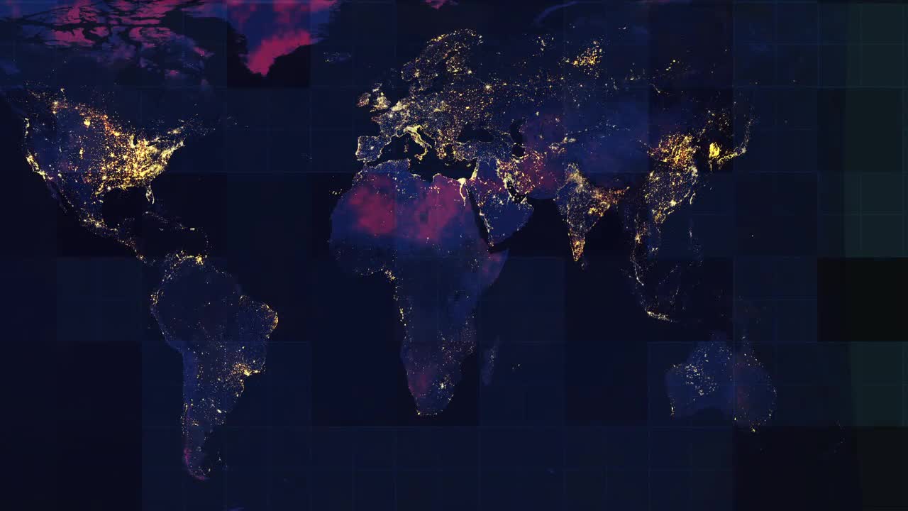 World Map With Lights Stock Motion Graphics Motion Array