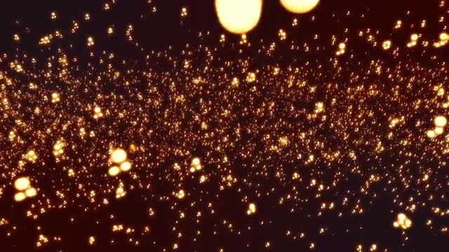 Gold Particles Stream: Stock Motion Graphics