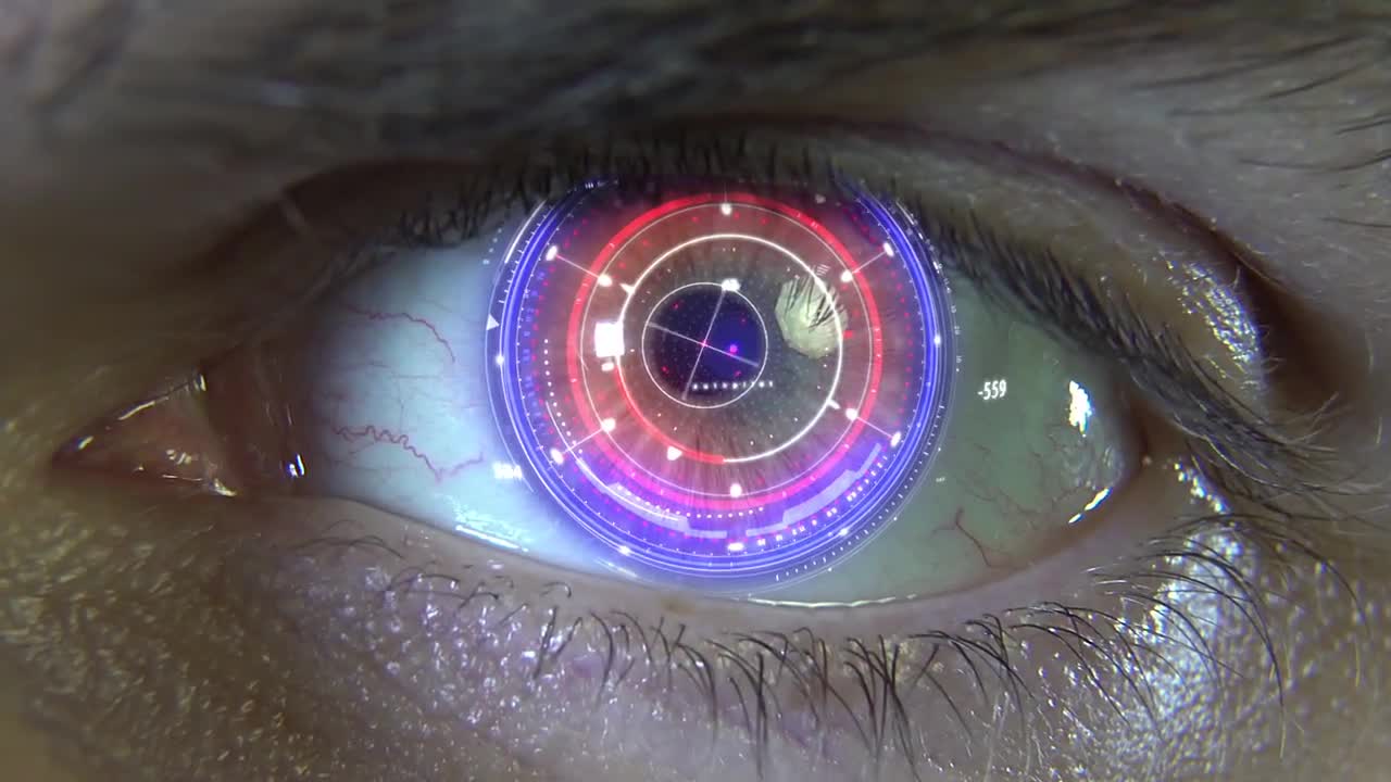 Hi-tech Eye With HUD - Stock Motion Graphics | Motion Array