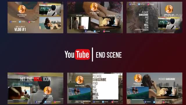 Youtube End Scene: Premiere Pro Templates