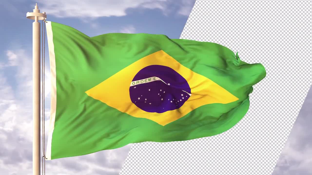 Brazil Flag Loop Stock Motion Graphics Motion Array