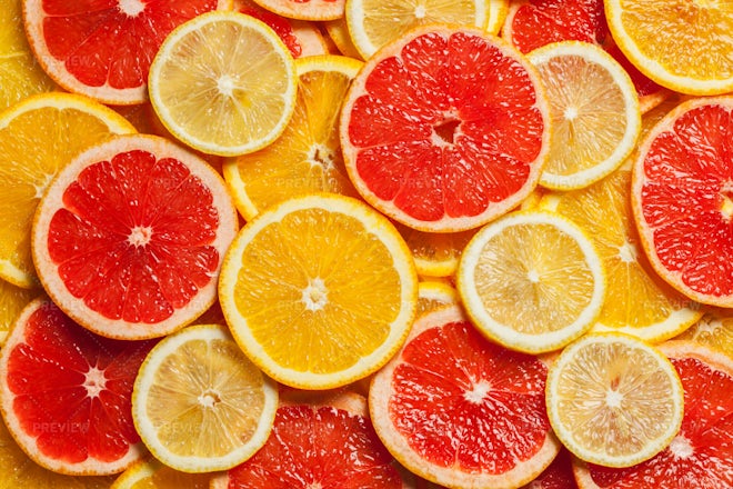 Colorful citrus fruit slices Stock Photo by Dmitry_Rukhlenko