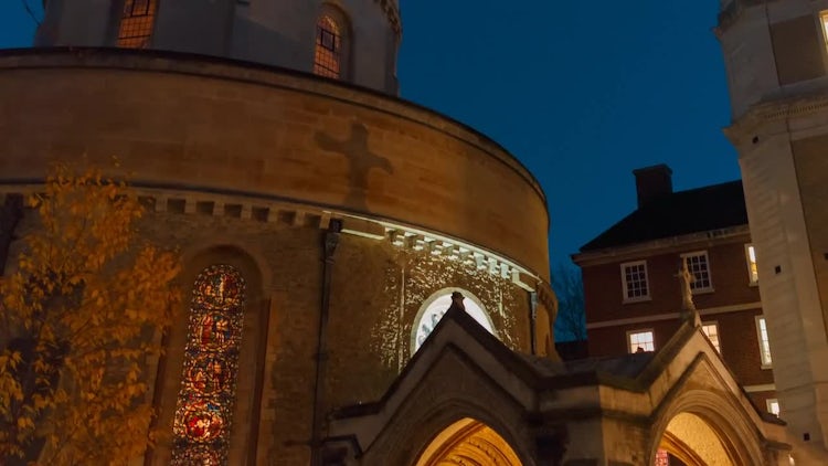 Temple Church At Night: Stock Video