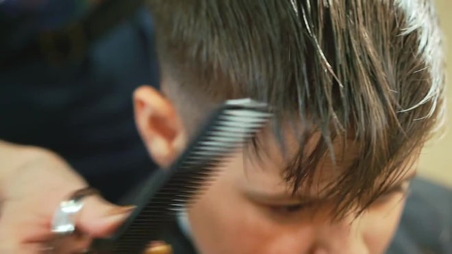 Boy Getting A Haircut Stock Video Motion Array