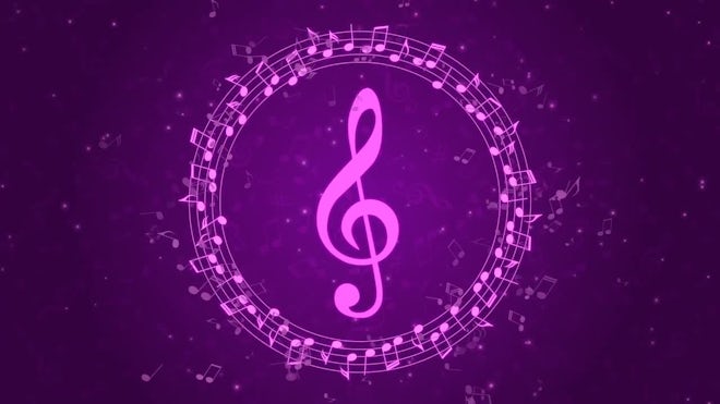 purple music notes background
