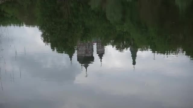 Church Reflected In Water: Stock Video
