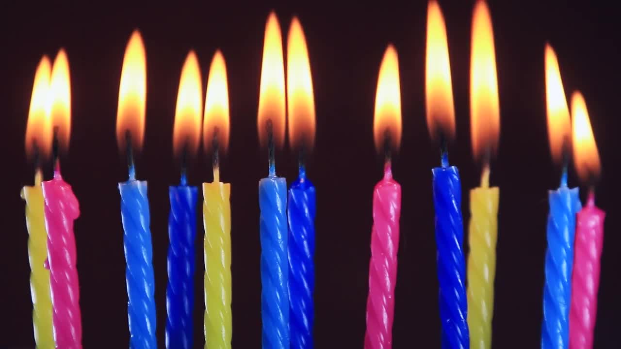 Colorful Birthday Candles Stock Video Motion Array